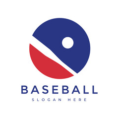 baseball sport colorful logo design vector graphic