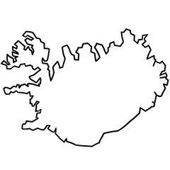 Iceland map outline
