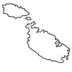 Malta map outline