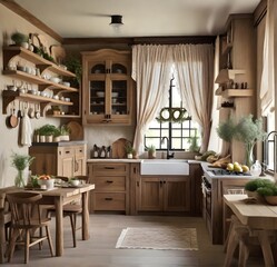 living room with kitchen