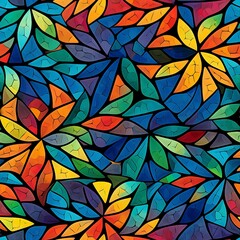 Fototapeta na wymiar Batik Mosaic of Colors Pattern