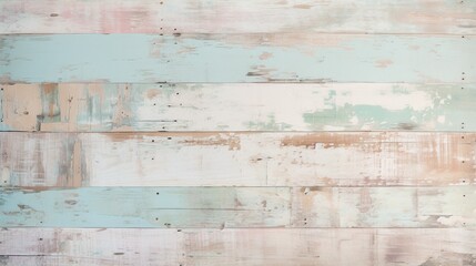 Faded Paint and Peeling Wood Panels, Grunge Background with Pastel Colors, Weathered Wood Texture, Abstract Vintage Backdrop in Shabby Chic Style, Grungy Colors, Perfect for Artistic Projects