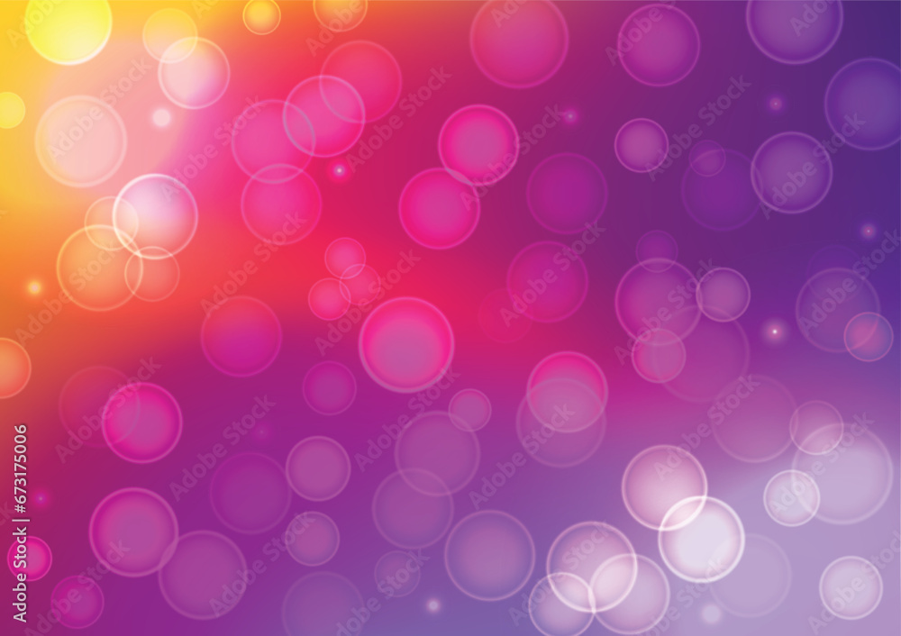 Poster abstract gradient background, bokeh light on orange and purple gradient color background vector illu