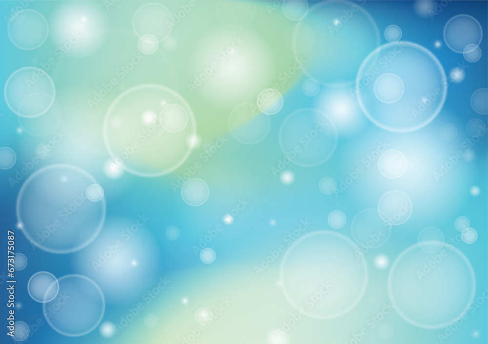 Poster abstract gradient background, bokeh light on green and blue gradient color background vector illustr