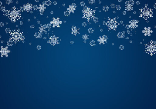 Abstract Winter Blue Holiday Design. Snow Merry Christmas Illustration