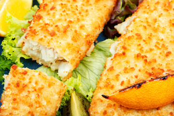 Pollock fillet baked in breadcrumbs