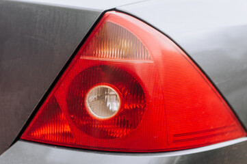 Taillight, gray car lamp. Photography, transport.