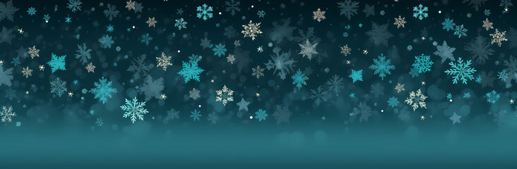 green christmas background with snowflake png download, in the style of dark blue and dark beige, scattered composition, flat backgrounds, dark cyan, luminous spheres