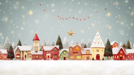 Obraz na płótnie Canvas Festive Christmas winter illustration
