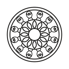 easy mandala black and white outline - simple mandala coloring pages for adults and kids - mandala art - mandalas hand drawing doodle 