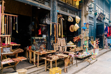 Scenery of old streets in Zhoucun Ancient Town, Zibo, Shandong
