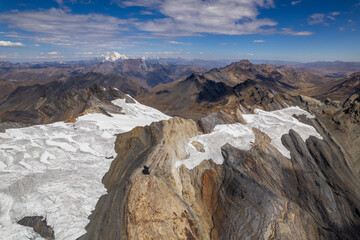 Obraz premium Aerial view of the Pastoruri Glacier, Ancash.
