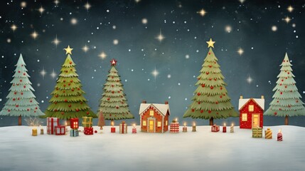 Festive Christmas winter illustration