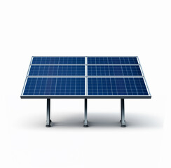 Isolated blue solar panels on white background.