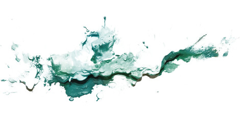 Fototapeta premium green paint brush strokes in watercolor isolated against transparent