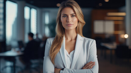 Professional Businesswoman in Modern Office Setting