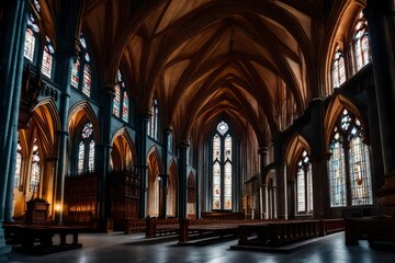 Fototapeta premium stained glass window in cathedral