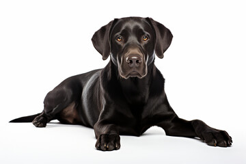 Black Labrador Retriever Isolated On White, Black Labrador Retriever On White Background, Black Labrador Retriever