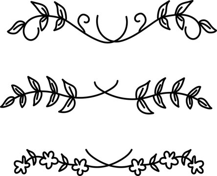Hand drawn ornament divider collection, hand drawn clipart, borders clipart design element, doodle dividers, hand drawn line borders, leaf design, vintage ornaments, decorament element