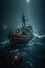 Fototapeta premium old ship in the sea