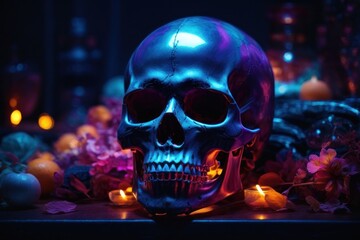 halloween skull and crossbones