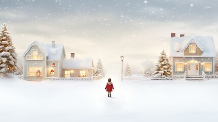 Festive Christmas winter illustration