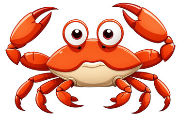 red crab on white background - obrazy, fototapety, plakaty