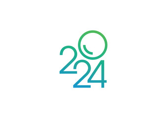 2024 logo for calendar, agenda, magazine, business. gradient 2024 logo