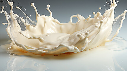 Splash of Milk or Cream isolated on Selective Focuse White Background