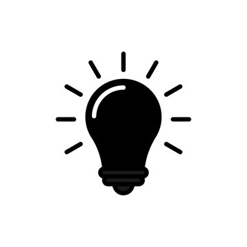 Light bulb icon. Idea line icon. Electricity colorful icon symbol. Vector stock illustration.