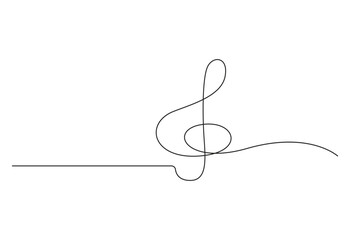 Continuous one line drawing of music icon. Isolated on white background vector illustration. Pro vector. 