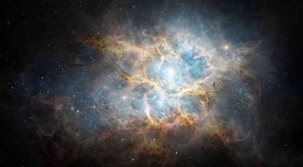 Fototapeten Space scene with stars in the galaxy. Panorama. Universe filled with stars, nebula and galaxy,. Elements of this image furnished by NASA. © Tryfonov