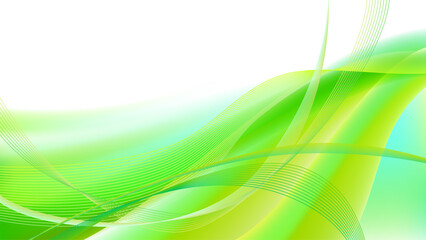 Naklejka premium 緑色の波型抽象幾何学背景
