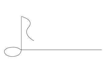 Continuous single line drawing. Music symbol vector illustration. Premium vector.