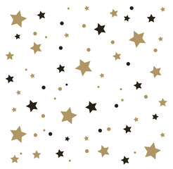 Cute festive gold falling stars vector background