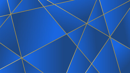 Low poly gradient shapes luxury gold lines vector background