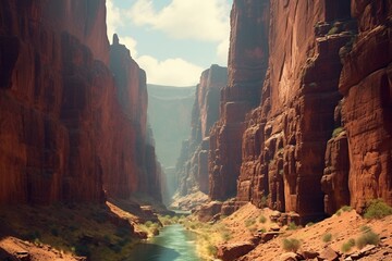 Stunning Arizona canyon - travel inspiration. Generative AI - obrazy, fototapety, plakaty