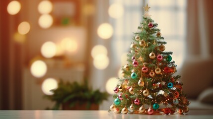 Fototapeta na wymiar Christmas Interior Decorations: Cozy Home Ornaments, Festive New Year Atmosphere