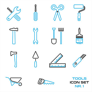 Werkzeug, Reparatur, Handwerk - Icon Set