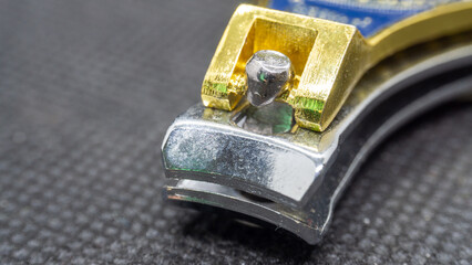close up of nail clipper blade