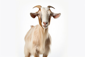Goat, Close Up Of A Goat, Goat On A White Background, Goldfish Isolated On White Background