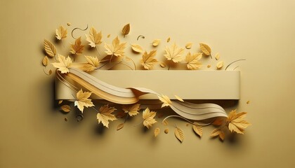 Autumnal Paper Craft Leaves Frame