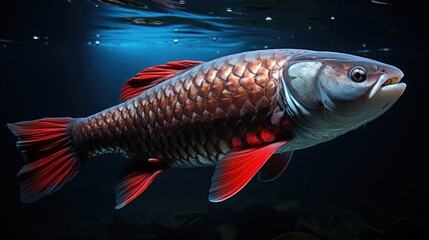 view of red fish in aquarium