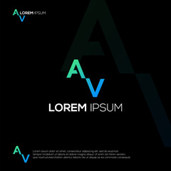 AV Modern Logo Design Vector