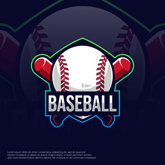 Baseball eSport Logo Design Vector