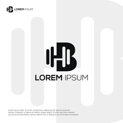 BH Barble Modern Fitness Logo Design Vector