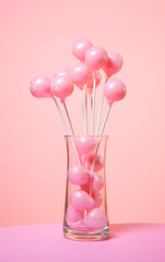 Pink Lollipop Bouquet in Glass Vase

