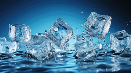 Fresh ice cubes with a charming background