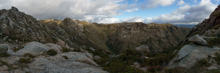 Mountain landscape of granite rocks, Peneda-Geres National Park, Vilar da Veiga, Portugal
