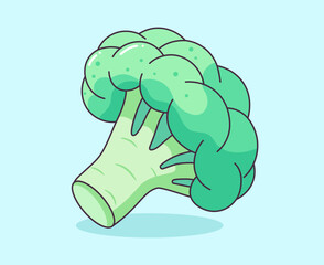 vector green healthy vegetable broccoli vegan cabbage plant illustration
